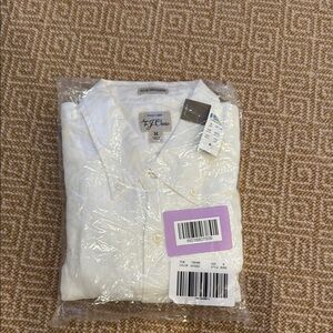 J. Crew Men's White Casual Button Down Shirt